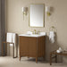 Coneflower - 30"  WALNUT  Solid wood Bathroom Vanity with White Quartz top - Construction Commodities Supply Inc.