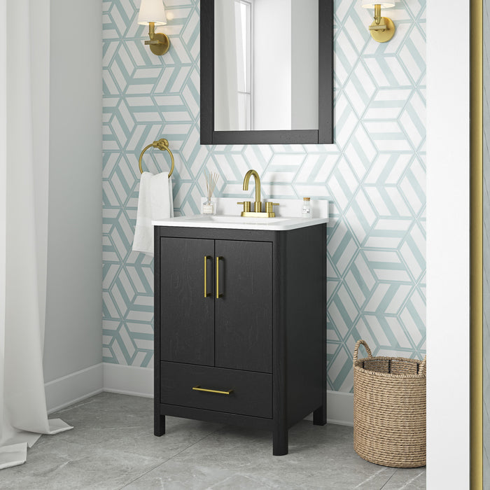 DARIO - 24"  x 19" WHITE Bathroom Vanity with White Quartz top (Copy) - Construction Commodities Supply Inc.