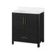 DARIO - 36"  x 19" WHITE Bathroom Vanity with White Quartz top - Construction Commodities Supply Inc.