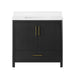 DARIO - 36"  x 19" WHITE Bathroom Vanity with White Quartz top - Construction Commodities Supply Inc.