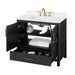DARIO - 36"  x 19" WHITE Bathroom Vanity with White Quartz top - Construction Commodities Supply Inc.