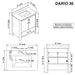 DARIO - 36"  x 19" WHITE Bathroom Vanity with White Quartz top - Construction Commodities Supply Inc.
