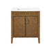 SIERRA - 30" Antique Walnut , Solid Wood Floor Standing Modern Bathroom Vanity,White Quartz Countertop ( PRE-ORDER NOW, ETA: 2026-04-20 ) - Construction Commodities Supply Inc.