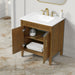 SIERRA - 30" Antique Walnut , Solid Wood Floor Standing Modern Bathroom Vanity,White Quartz Countertop ( PRE-ORDER NOW, ETA: 2026-04-20 ) - Construction Commodities Supply Inc.