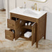 SIERRA - 36" Antique Walnut , Solid Wood Floor Standing Modern Bathroom Vanity,White Quartz Countertop ( PRE-ORDER NOW, ETA: 2026-04-20 ) - Construction Commodities Supply Inc.