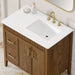 SIERRA - 36" Antique Walnut , Solid Wood Floor Standing Modern Bathroom Vanity,White Quartz Countertop ( PRE-ORDER NOW, ETA: 2026-04-20 ) - Construction Commodities Supply Inc.