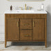 SIERRA - 42" Antique Walnut , Solid Wood Floor Standing Modern Bathroom Vanity,White Quartz Countertop ( PRE-ORDER NOW, ETA: 2026-04-20 ) - Construction Commodities Supply Inc.