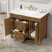 SIERRA - 42" Antique Walnut , Solid Wood Floor Standing Modern Bathroom Vanity,White Quartz Countertop ( PRE-ORDER NOW, ETA: 2026-04-20 ) - Construction Commodities Supply Inc.
