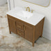 SIERRA - 42" Antique Walnut , Solid Wood Floor Standing Modern Bathroom Vanity,White Quartz Countertop ( PRE-ORDER NOW, ETA: 2026-04-20 ) - Construction Commodities Supply Inc.