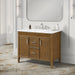 SIERRA - 42" Antique Walnut , Solid Wood Floor Standing Modern Bathroom Vanity,White Quartz Countertop ( PRE-ORDER NOW, ETA: 2026-04-20 ) - Construction Commodities Supply Inc.