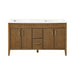 SIERRA - 60" Double sink Antique Walnut , Solid Wood Floor Standing Modern Bathroom Vanity,White Quartz Countertop ( PRE-ORDER NOW, ETA: 2026-04-20 ) - Construction Commodities Supply Inc.