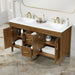 SIERRA - 60" Double sink Antique Walnut , Solid Wood Floor Standing Modern Bathroom Vanity,White Quartz Countertop ( PRE-ORDER NOW, ETA: 2026-04-20 ) - Construction Commodities Supply Inc.