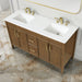 SIERRA - 60" Double sink Antique Walnut , Solid Wood Floor Standing Modern Bathroom Vanity,White Quartz Countertop ( PRE-ORDER NOW, ETA: 2026-04-20 ) - Construction Commodities Supply Inc.