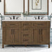 TAHOE- 60" Double Sink ,Almond Latte, Solid Wood Bathroom Vanity with marble countertop - Construction Commodities Supply Inc.