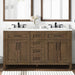 TAHOE- 60" Double Sink ,Almond Latte, Solid Wood Bathroom Vanity with marble countertop - Construction Commodities Supply Inc.