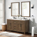 TAHOE- 60" Double Sink ,Almond Latte, Solid Wood Bathroom Vanity with marble countertop - Construction Commodities Supply Inc.