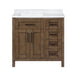 TAHOE- 36" Almond Latte, Solid Wood Bathroom Vanity with marble countertop - Construction Commodities Supply Inc.