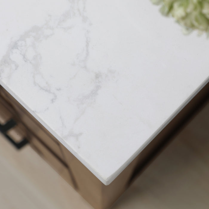 TAHOE- 36" Almond Latte, Solid Wood Bathroom Vanity with marble countertop - Construction Commodities Supply Inc.