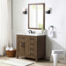 TAHOE- 36" Almond Latte, Solid Wood Bathroom Vanity with marble countertop - Construction Commodities Supply Inc.