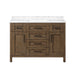 TAHOE- 48" Almond Latte, Solid Wood Bathroom Vanity with marble countertop - Construction Commodities Supply Inc.