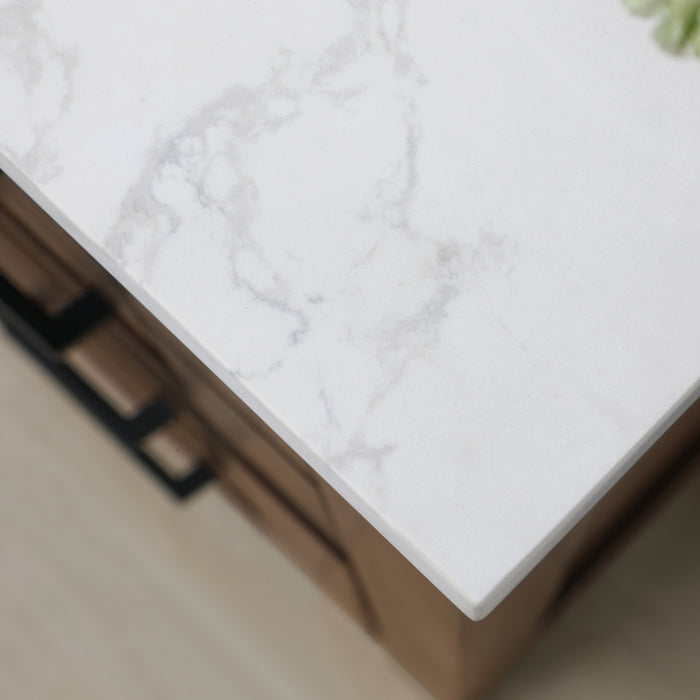 TAHOE- 48" Almond Latte, Solid Wood Bathroom Vanity with marble countertop - Construction Commodities Supply Inc.