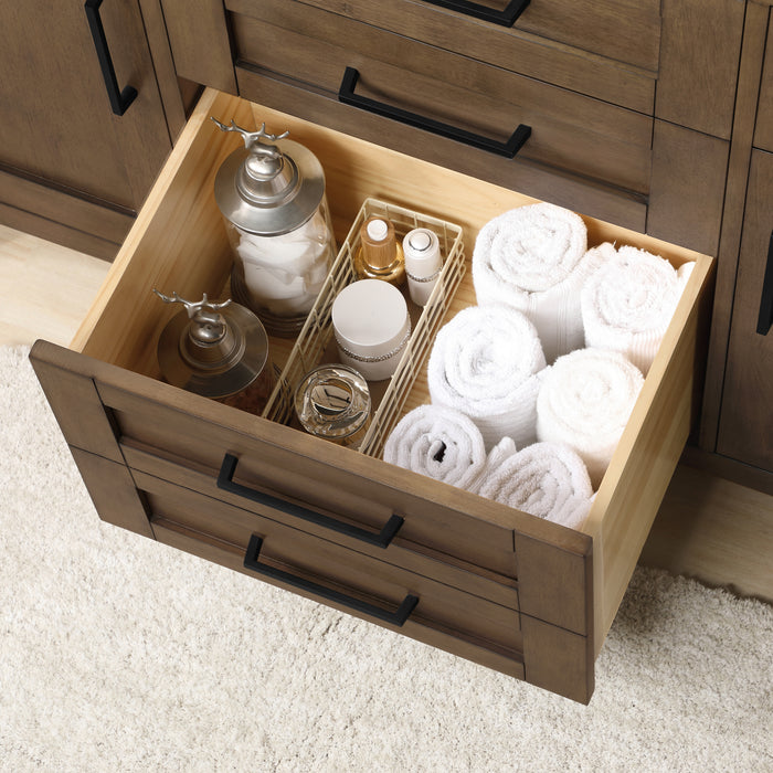 TAHOE- 48" Almond Latte, Solid Wood Bathroom Vanity with marble countertop - Construction Commodities Supply Inc.