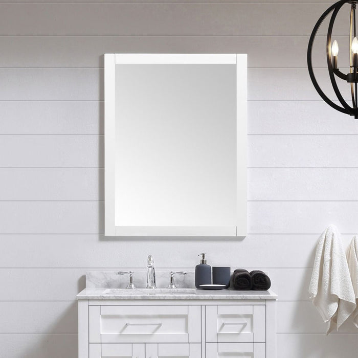 SIENA 28 IN. W X 36 IN. H FRAMED WALL MIRROR IN WHITE