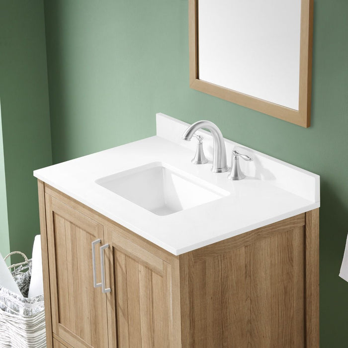 KANSAS- 36"  x 19" WHITE OAK Bathroom Vanity with Engineered stone top