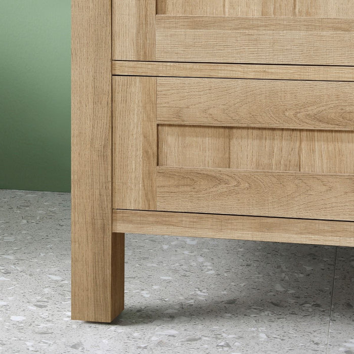 KANSAS- 36"  x 19" WHITE OAK Bathroom Vanity with Engineered stone top