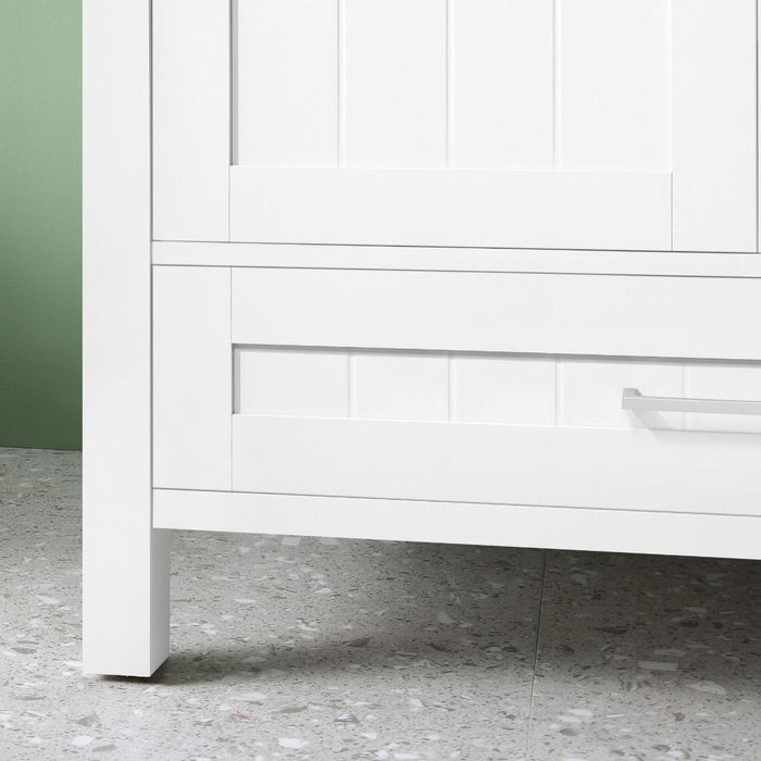 KANSAS - 36"  x 19" WHITE Bathroom Vanity with Engineered stone top