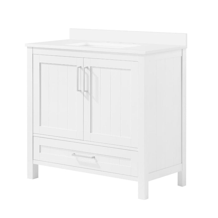KANSAS- 30"  x 19" WHITE Bathroom Vanity with Engineered stone top