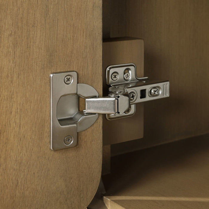 WINDSOR  - 36" BROWN OAK Solid wood Bathroom Vanity with White quartz top & overmount sink.