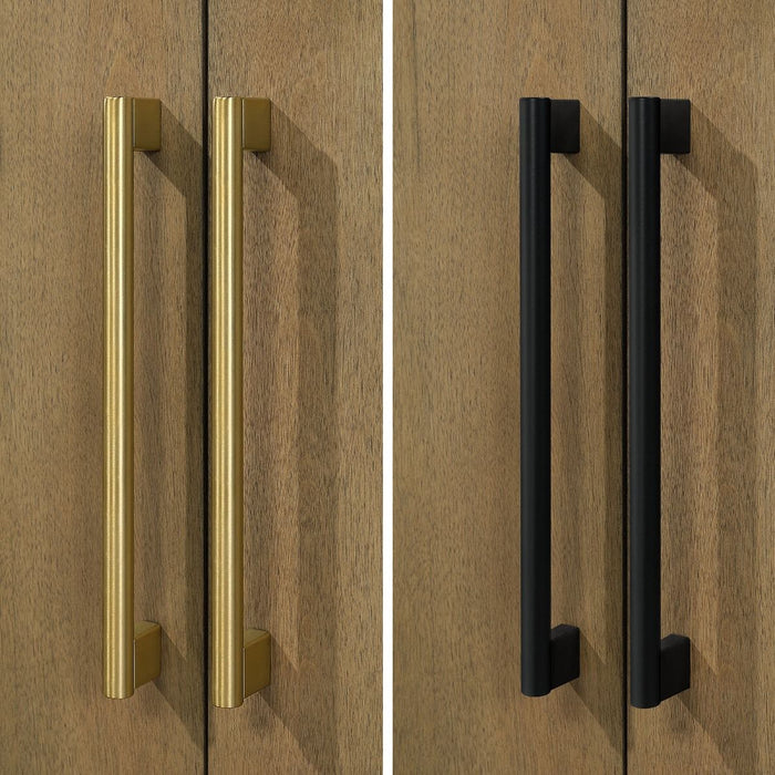 WINDSOR  - 48" BROWN OAK Solid wood Bathroom Vanity with White quartz top & overmount sink.