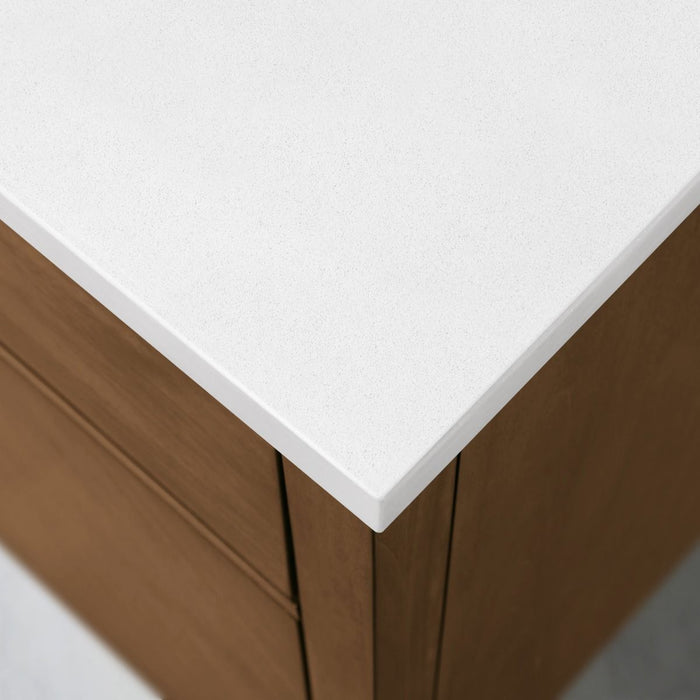 DIYA - 30" MACCHIATO, Solid Wood  Bathroom Vanity with White Engineered stone top