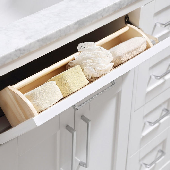 SIENA- 36" White, Solid Wood Bathroom Vanity with marble countertop