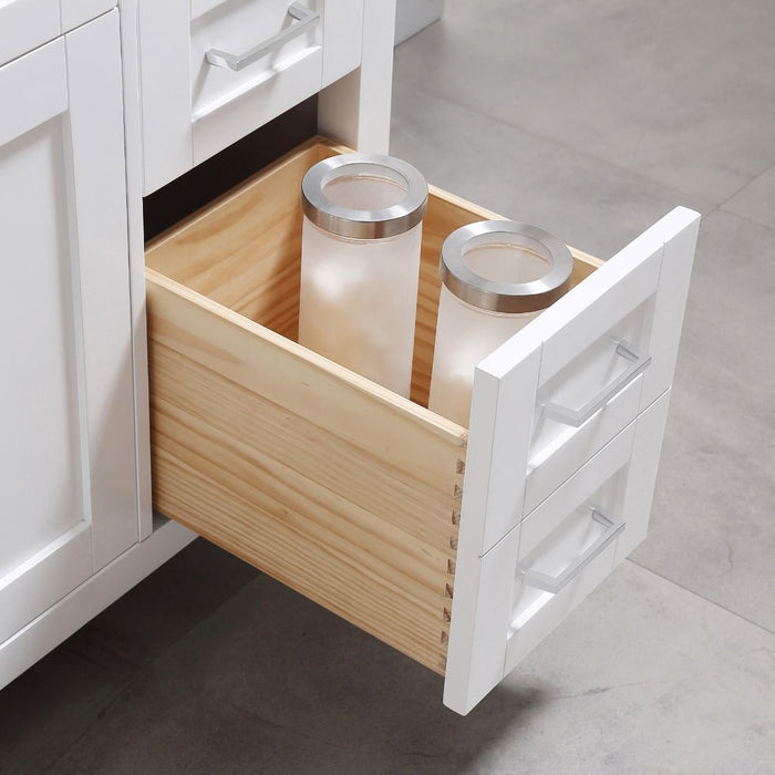 SIENA- 36" White, Solid Wood Bathroom Vanity with marble countertop