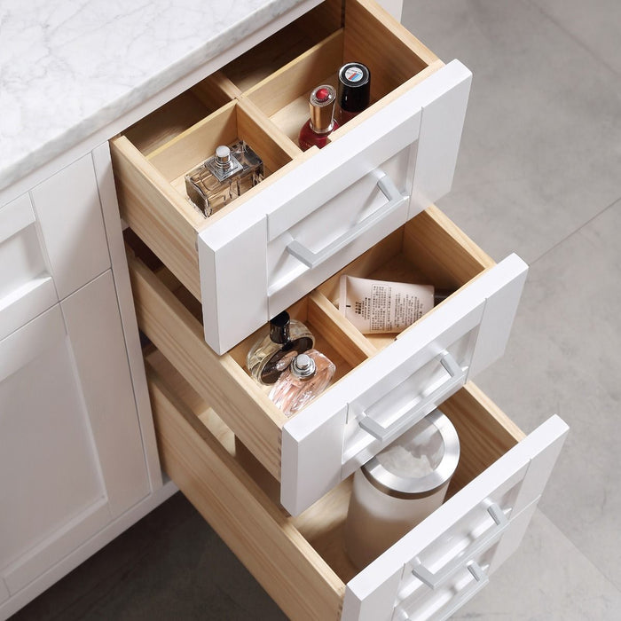 SIENA- 36" White, Solid Wood Bathroom Vanity with marble countertop