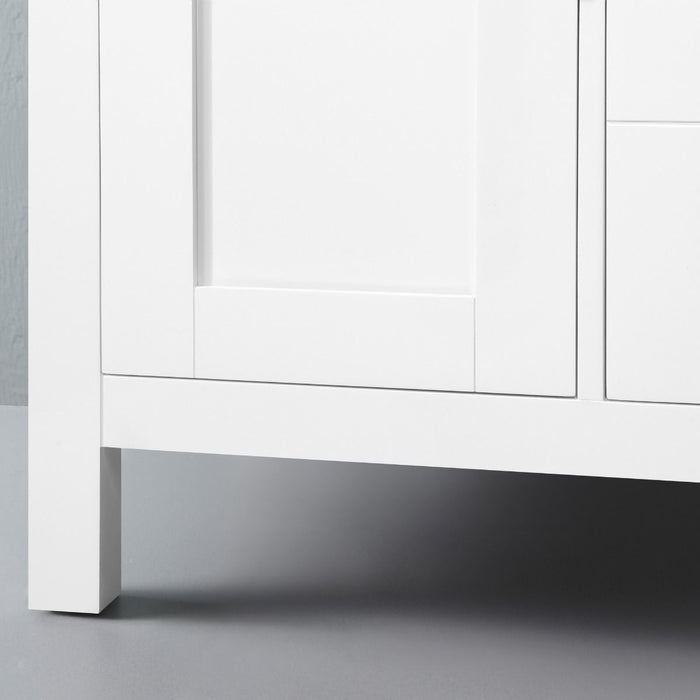 SIENA- 48" White , Solid Wood Bathroom Vanity with marble countertop