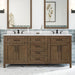 TAHOE- 72" Double Sink ,Almond Latte, Solid Wood Bathroom Vanity with White marble top - Construction Commodities Supply Inc.