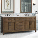 TAHOE- 72" Double Sink ,Almond Latte, Solid Wood Bathroom Vanity with White marble top - Construction Commodities Supply Inc.