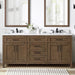 TAHOE- 72" Double Sink ,Almond Latte, Solid Wood Bathroom Vanity with White marble top - Construction Commodities Supply Inc.