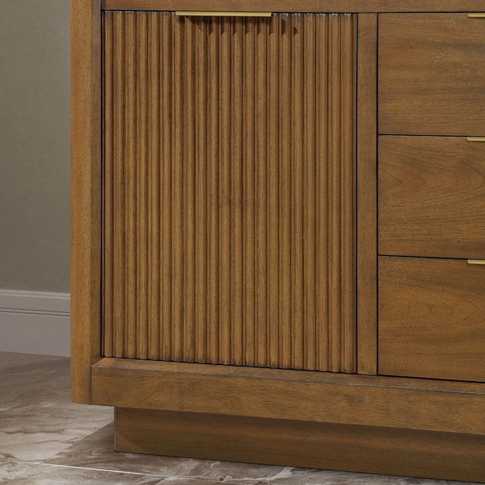 XANDER  - 48"  WALNUT Solid Wood Bathroom Vanity with White Engineered stone top