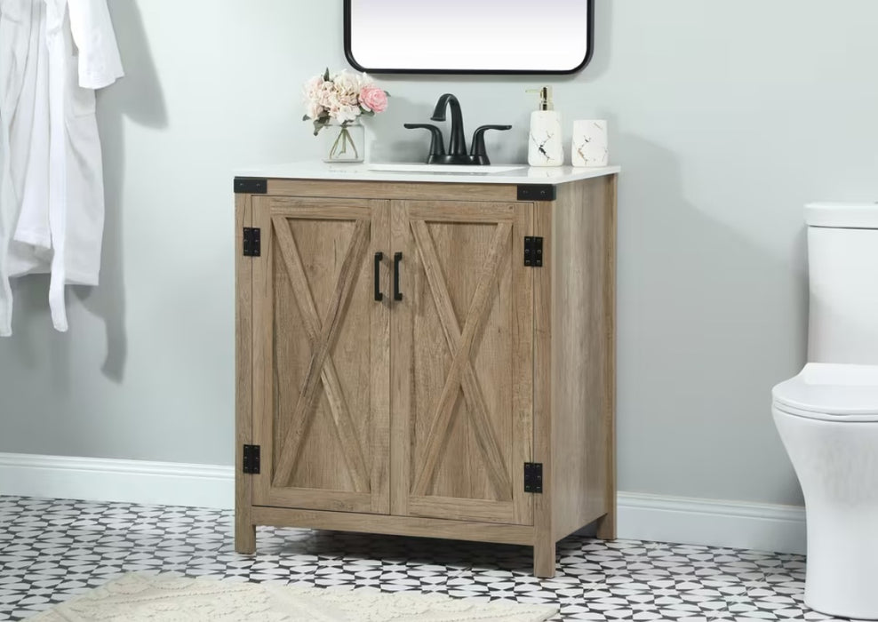HILCREST - 30" Floor Standing Bathroom Vanity, Quartz Countertop ( 2 colors available)