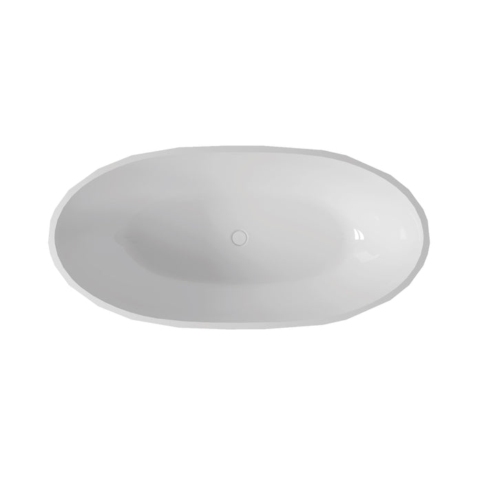 MAAX - Fura 67" x 32" Acrylic Freestanding Center Drain Bathtub in Gloss White