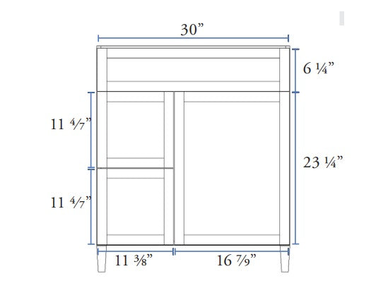 Classic- 30" Canadian Made Bathroom Vanity With Quartz Countertop