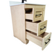 CANADIAN MAPLE - 30"  Left Side Drawers, Natural Stain Floor Standing Bathroom Vanity With Quartz Countertop - Construction Commodities Supply Inc.