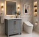 ROSE - 30" x 18" Grey, Solid Wood Floor Standing Modern Bathroom Vanity - Construction Commodities Supply Inc.
