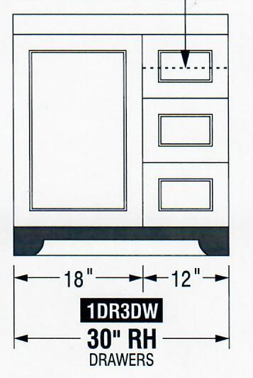 CANADIAN MAPLE - 30"  Natural Stain Floor Standing Bathroom Vanity With Quartz Countertop