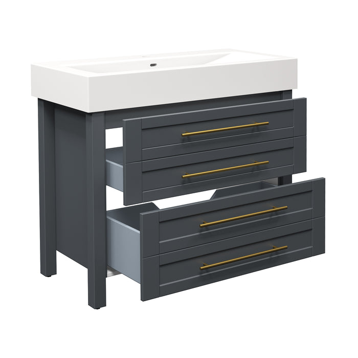 CATANIA - 40″ X 19" Charcoal Vanity with Porcelain sink