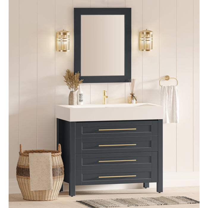 CATANIA - 40″ X 19" Charcoal Vanity with Porcelain sink